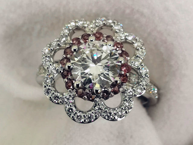 BESPOKE VINTAGE STYLE DIAMOND FLORAL CLUSTER RING